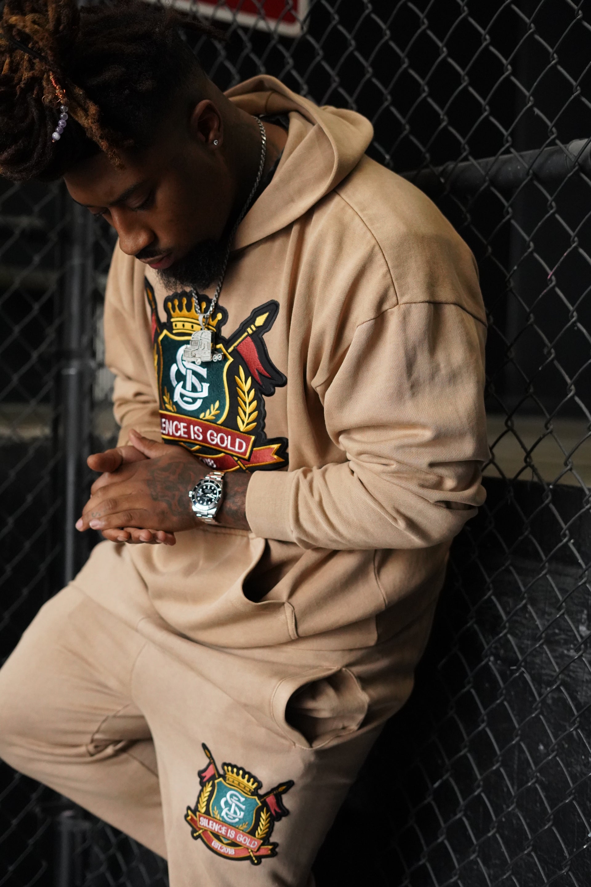 Sand color SIG hoodie set